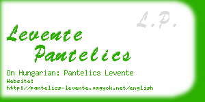 levente pantelics business card